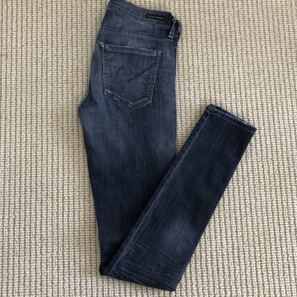 Citizens of Humanity dark grey ripped skinny jeans